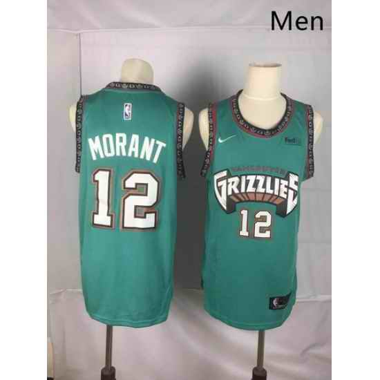 Grizzlies 12 Ja Morant Green Nike Throwback Swingman Jersey